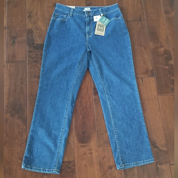 L.L.BEAN True Shape Jeans, High-Rise Straight-Leg - Size 14 Stonewashed - NWT - Picture 10 of 10